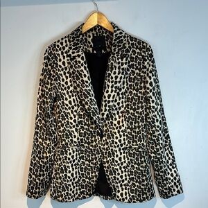 MAISON CINQUENT 500 Leopard blazer Pockets Lined  size small